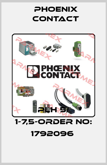 PLH 5/ 1-7,5-ORDER NO: 1792096  Phoenix Contact