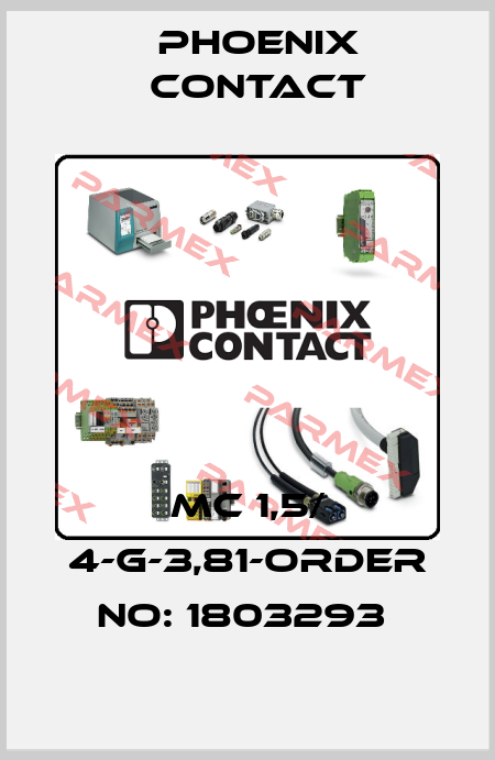 MC 1,5/ 4-G-3,81-ORDER NO: 1803293  Phoenix Contact