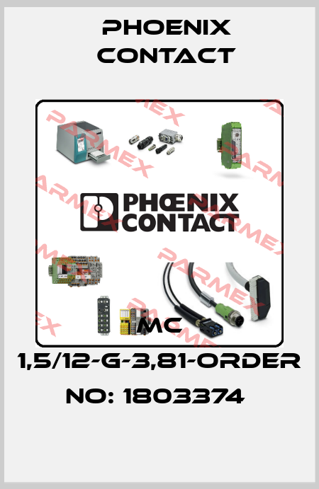 MC 1,5/12-G-3,81-ORDER NO: 1803374  Phoenix Contact
