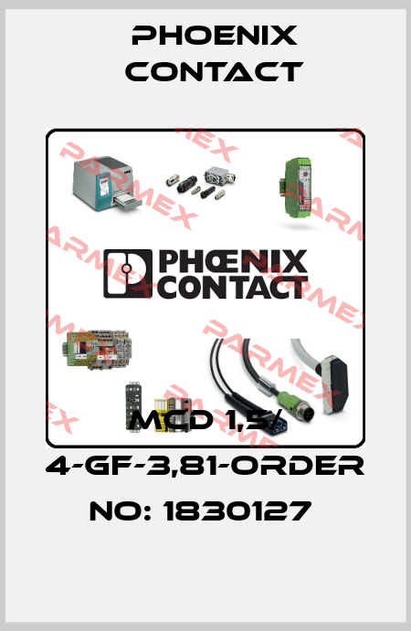 MCD 1,5/ 4-GF-3,81-ORDER NO: 1830127  Phoenix Contact