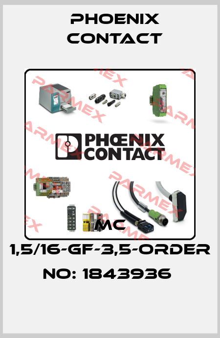 MC 1,5/16-GF-3,5-ORDER NO: 1843936  Phoenix Contact