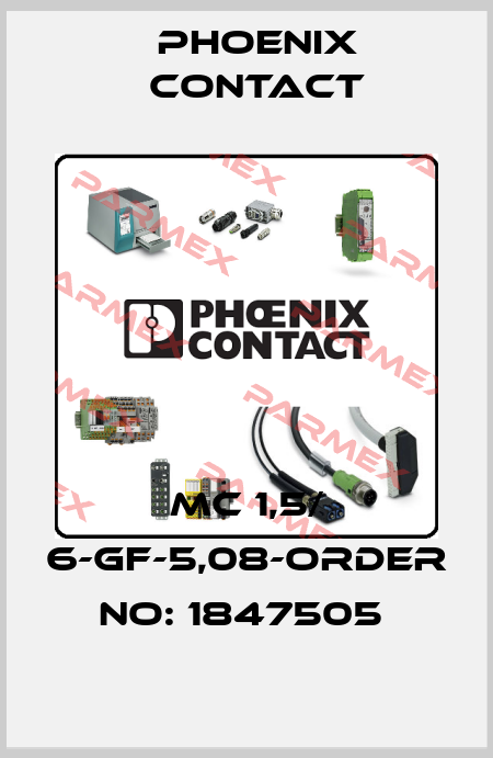 MC 1,5/ 6-GF-5,08-ORDER NO: 1847505  Phoenix Contact