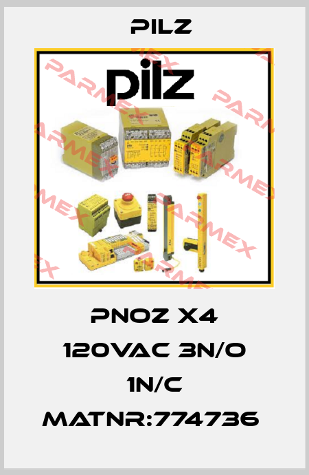 PNOZ X4 120VAC 3n/o 1n/c MatNr:774736  Pilz