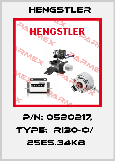 P/N: 0520217, Type:  RI30-O/   25ES.34KB  Hengstler
