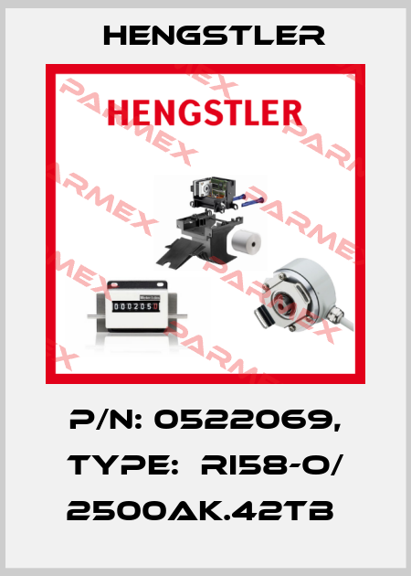 P/N: 0522069, Type:  RI58-O/ 2500AK.42TB  Hengstler