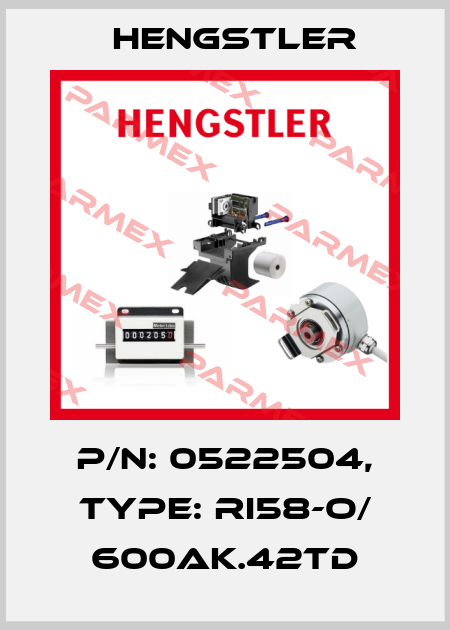 p/n: 0522504, Type: RI58-O/ 600AK.42TD Hengstler