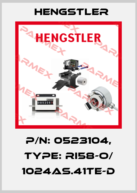 p/n: 0523104, Type: RI58-O/ 1024AS.41TE-D Hengstler
