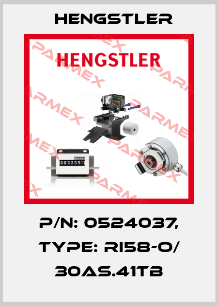 p/n: 0524037, Type: RI58-O/ 30AS.41TB Hengstler