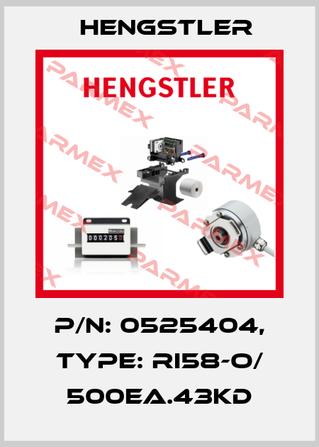 p/n: 0525404, Type: RI58-O/ 500EA.43KD Hengstler