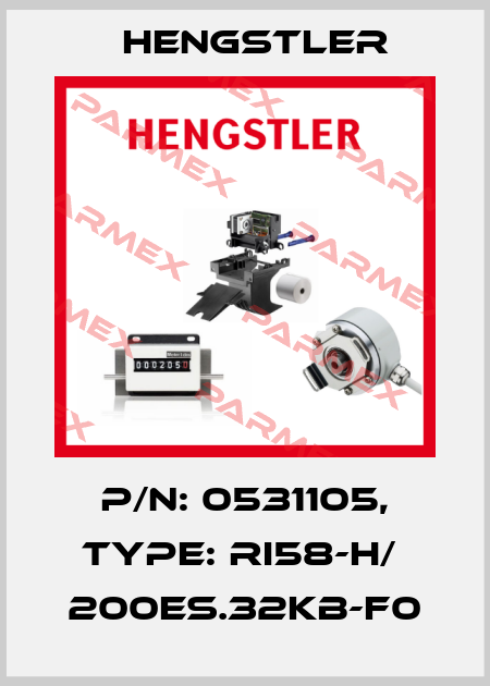 p/n: 0531105, Type: RI58-H/  200ES.32KB-F0 Hengstler