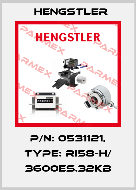 p/n: 0531121, Type: RI58-H/ 3600ES.32KB Hengstler