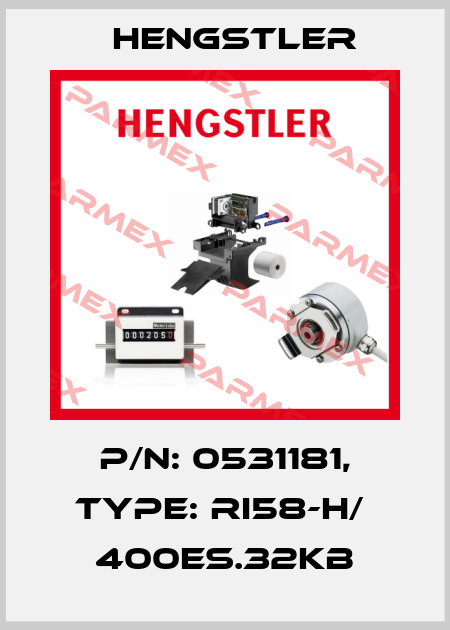 p/n: 0531181, Type: RI58-H/  400ES.32KB Hengstler