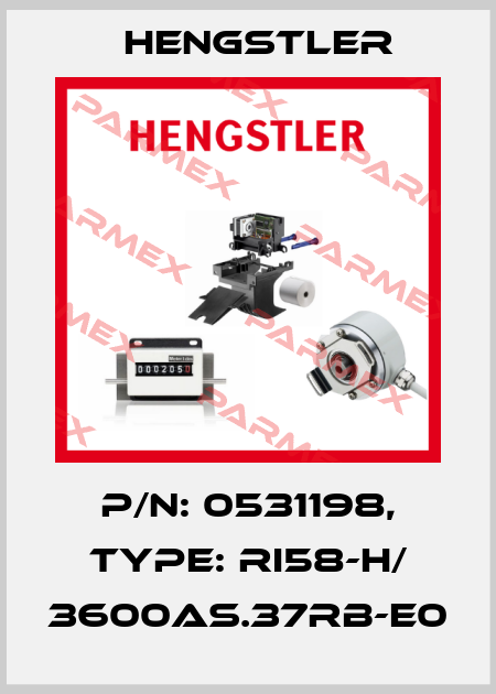 p/n: 0531198, Type: RI58-H/ 3600AS.37RB-E0 Hengstler
