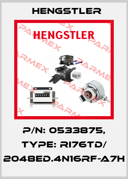p/n: 0533875, Type: RI76TD/ 2048ED.4N16RF-A7H Hengstler