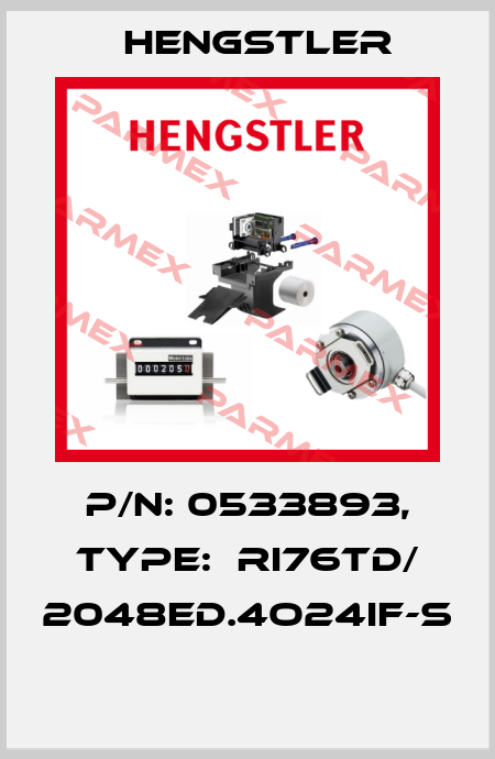 P/N: 0533893, Type:  RI76TD/ 2048ED.4O24IF-S  Hengstler