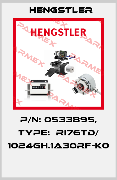 P/N: 0533895, Type:  RI76TD/ 1024GH.1A30RF-K0  Hengstler