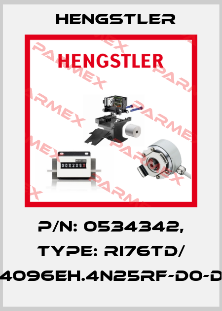 p/n: 0534342, Type: RI76TD/ 4096EH.4N25RF-D0-D Hengstler