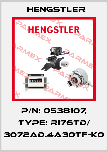 p/n: 0538107, Type: RI76TD/ 3072AD.4A30TF-K0 Hengstler