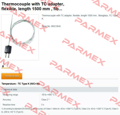 Thermocouple with TC adapter (0602 0645)  Testo