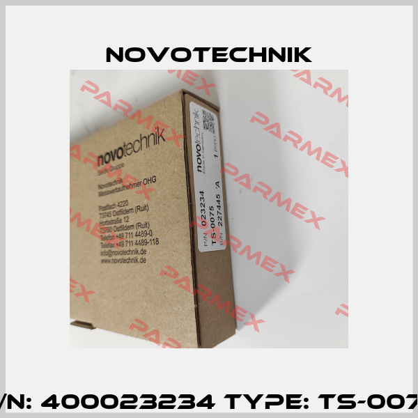 P/N: 400023234 Type: TS-0075 Novotechnik