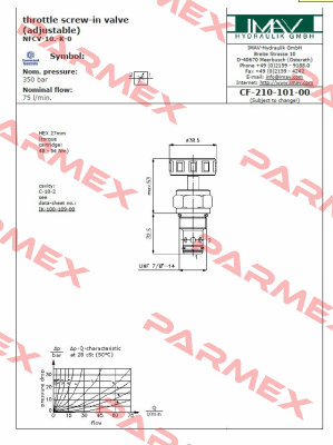 NFCV-10N-K-0 IMAV Hydraulik