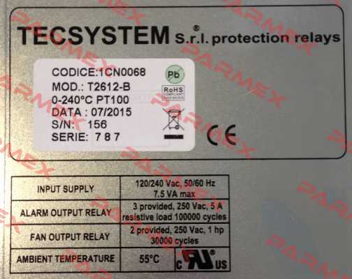 P/N: 1CN0068, Type: T2612B Tecsystem