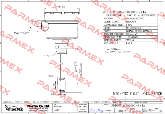 FDBDUAS110300C-2+TA Finetek