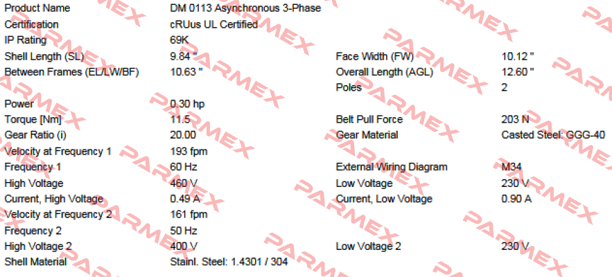 MI-DM0113 DM1133-AAC03E0U8FDJ-257mm Interroll