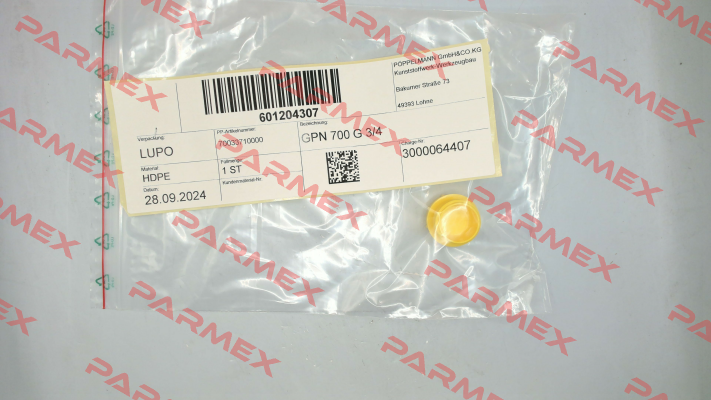 700 3371 0000 \ GPN 700 G 3/4 Poppelmann