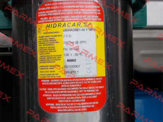 U030A29E1-AI 1"NPT  Hidracar