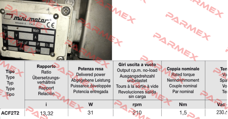 ACF2T2-B3 ohne Fuß-17,76 Minimotor