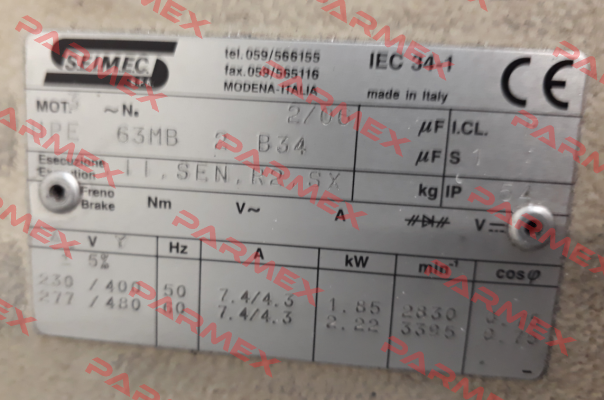 HPE 63MB 2 B34 - OEM  Seimec (Rossi)