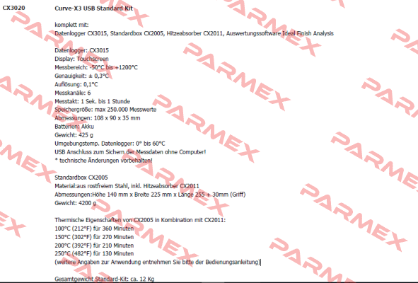 Curve-X3 USB Standard Kit ( CX3020) TQC