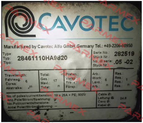 28461110HA9820 OEM  Cavotec