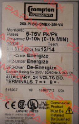 253-PH3G-SMBX-SM V4 CROMPTON INSTRUMENTS (TE Connectivity)