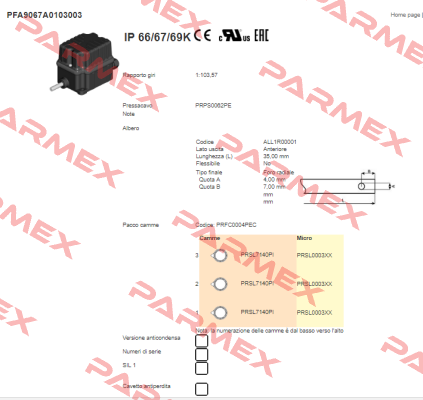 PFA9067A0103003 Ter Tecno Elettrica Ravasi