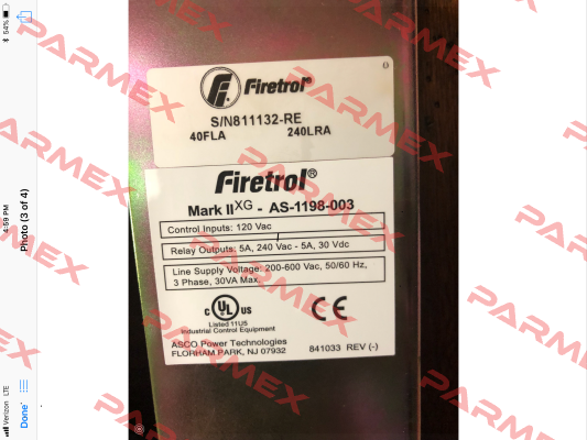 AS-1198-003 MARK II XG Firetrol