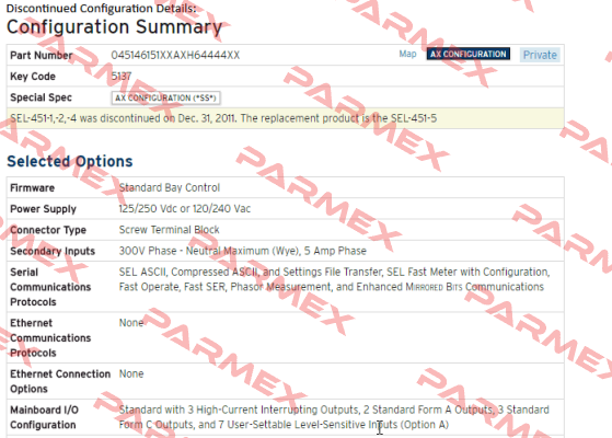 045146151XXAXH64444XX discontinued, replaced by  04515615XXXX4H64444X1  Sel