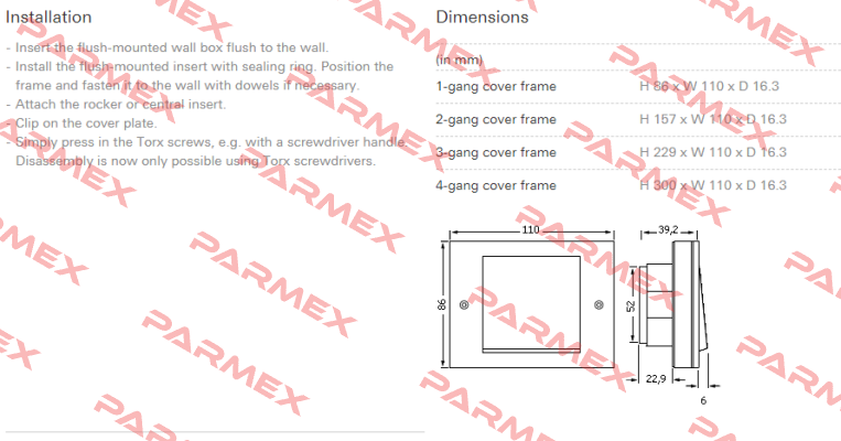 Model:TX44, 1-gang cover frame  Gira