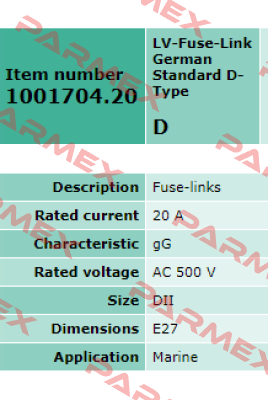 1001704.20 obsolete, replacement 1001704.20FF  Siba