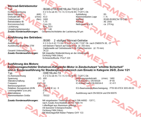 BG80-27W/DXE16LA4-TX/C2-SP  Bauer