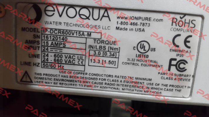 41161000001 Evoqua Water Technologies