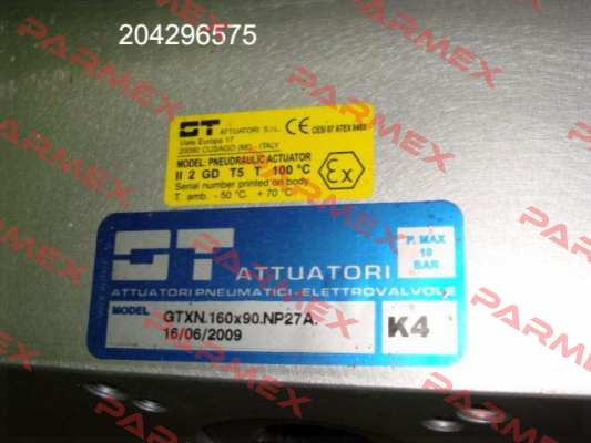 GTXN.160x90.DA.NP27A.F10/F12.000 / 58045 GT Attuatori