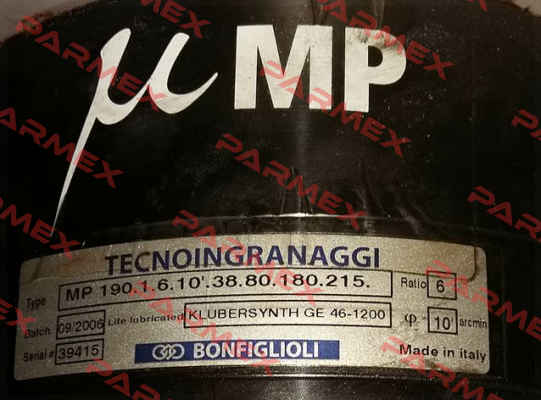 190.1.6.10.38.80.180.215 obsolete, replacement MPG1006L0002 Bonfiglioli