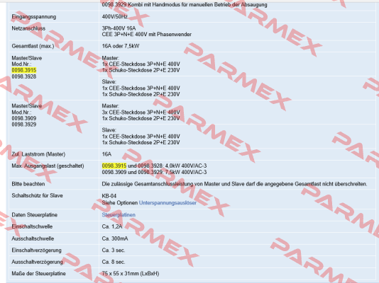 0098.3915  K3000 3Ph-400V Klinger Born