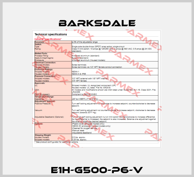 E1H-G500-P6-V Barksdale