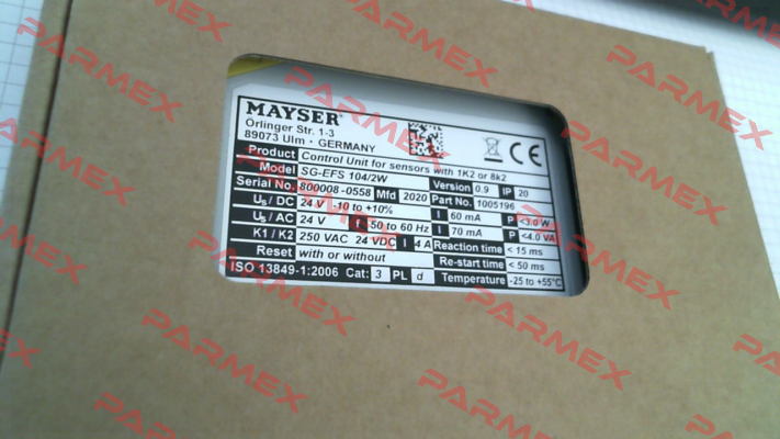 7554-1893 - SG-EFS 104 2W 24 V Mayser