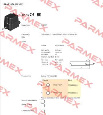 PFA9165A0103012 Ter Tecno Elettrica Ravasi