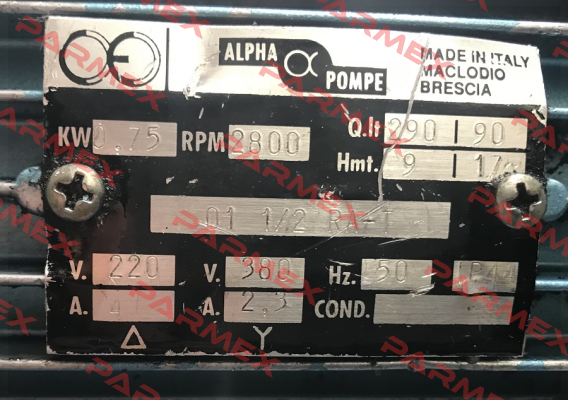 01 1/2 RA-T Alpha Pompe