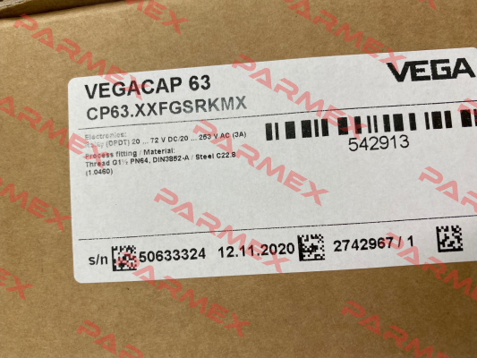 P/N: CP63.XXFGSRKMX, Type:  VEGACAP 63 Vega